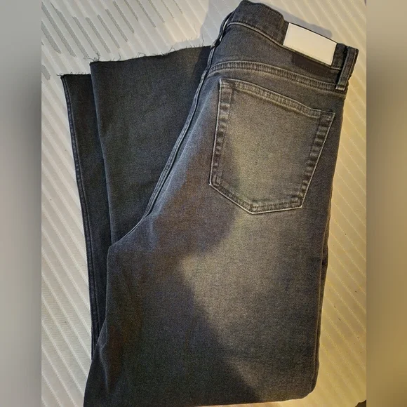 Re/Done Comfort Stretch High Rise 70s Stove Pipe Washed Noir Jeans Size 32 - Picture 7 of 16